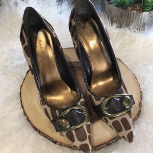 Spotted Real Fur Heels last chance